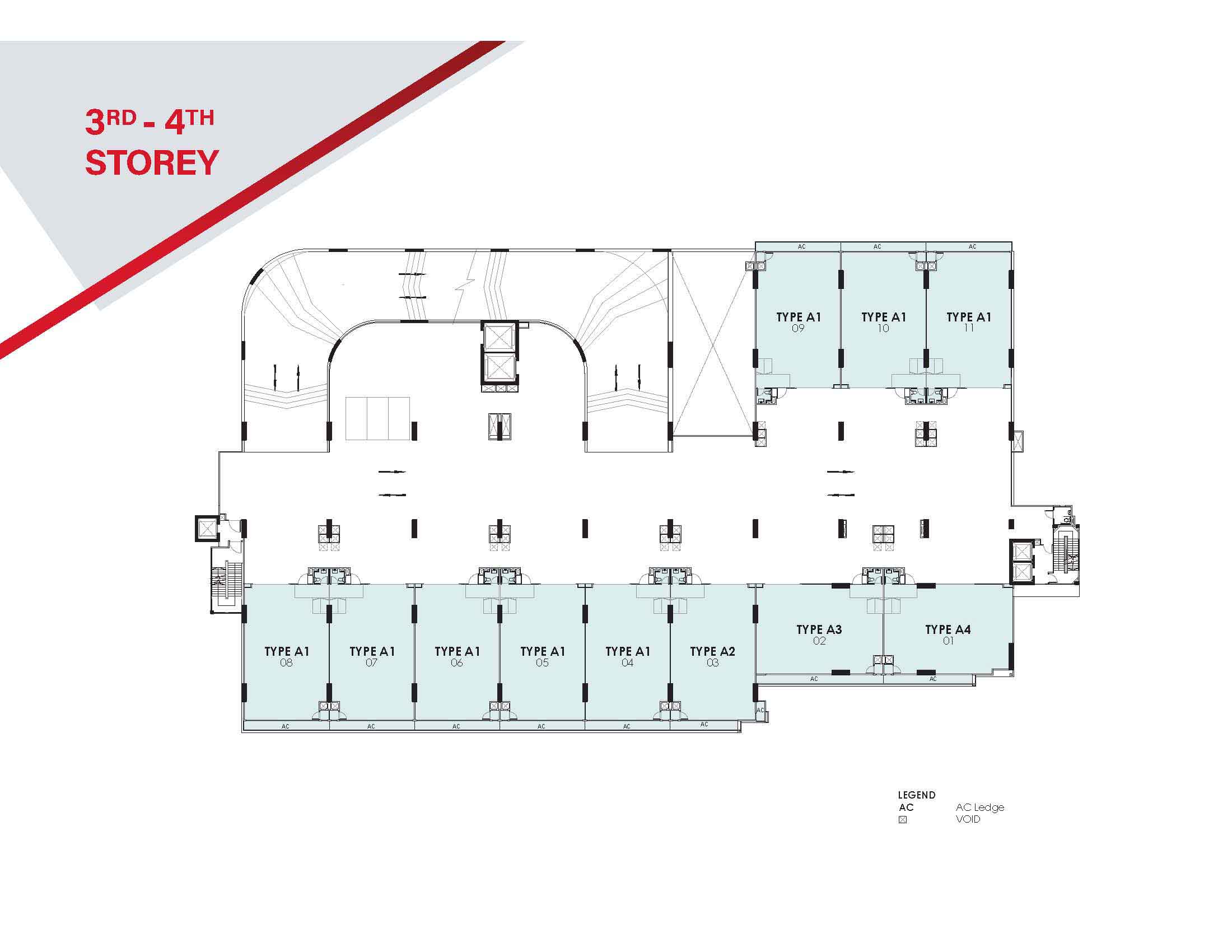 3rd and 4th storey floor plan of Food Vision at Mandai 