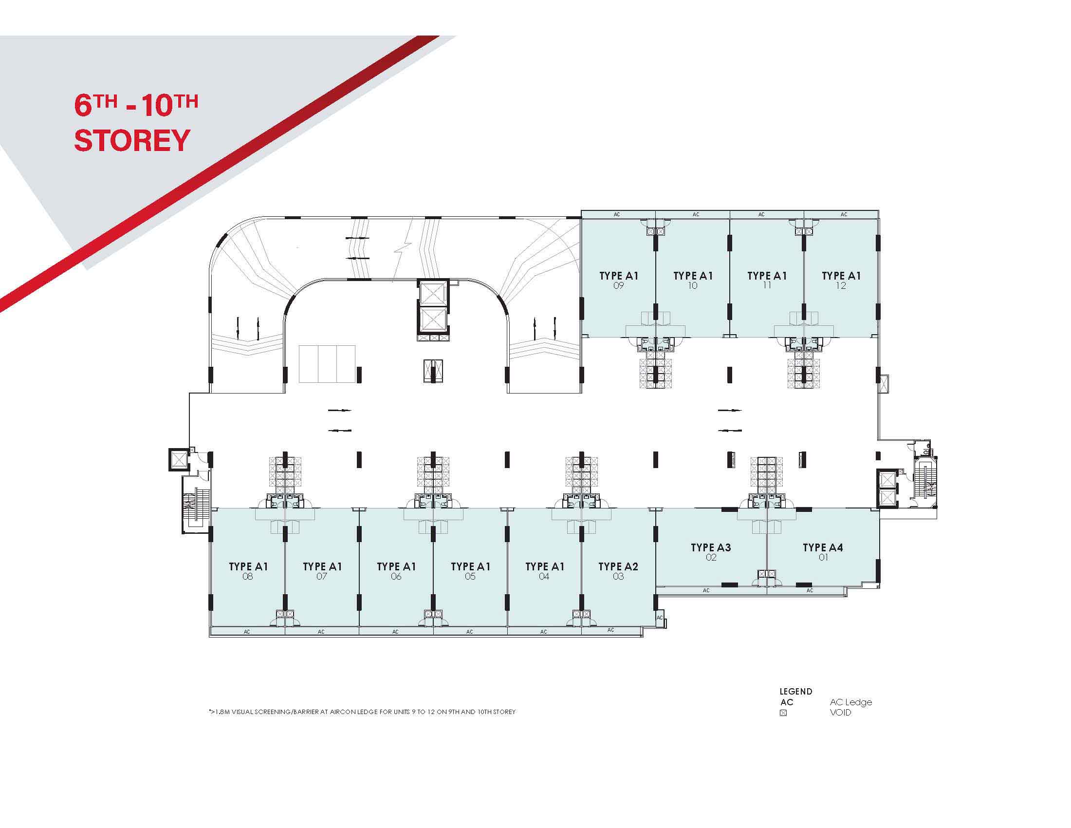 6th to 10th storey floor plan of Food Vision at Mandai 